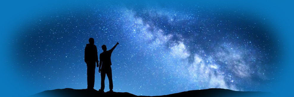 Night sky illustrating faith and science